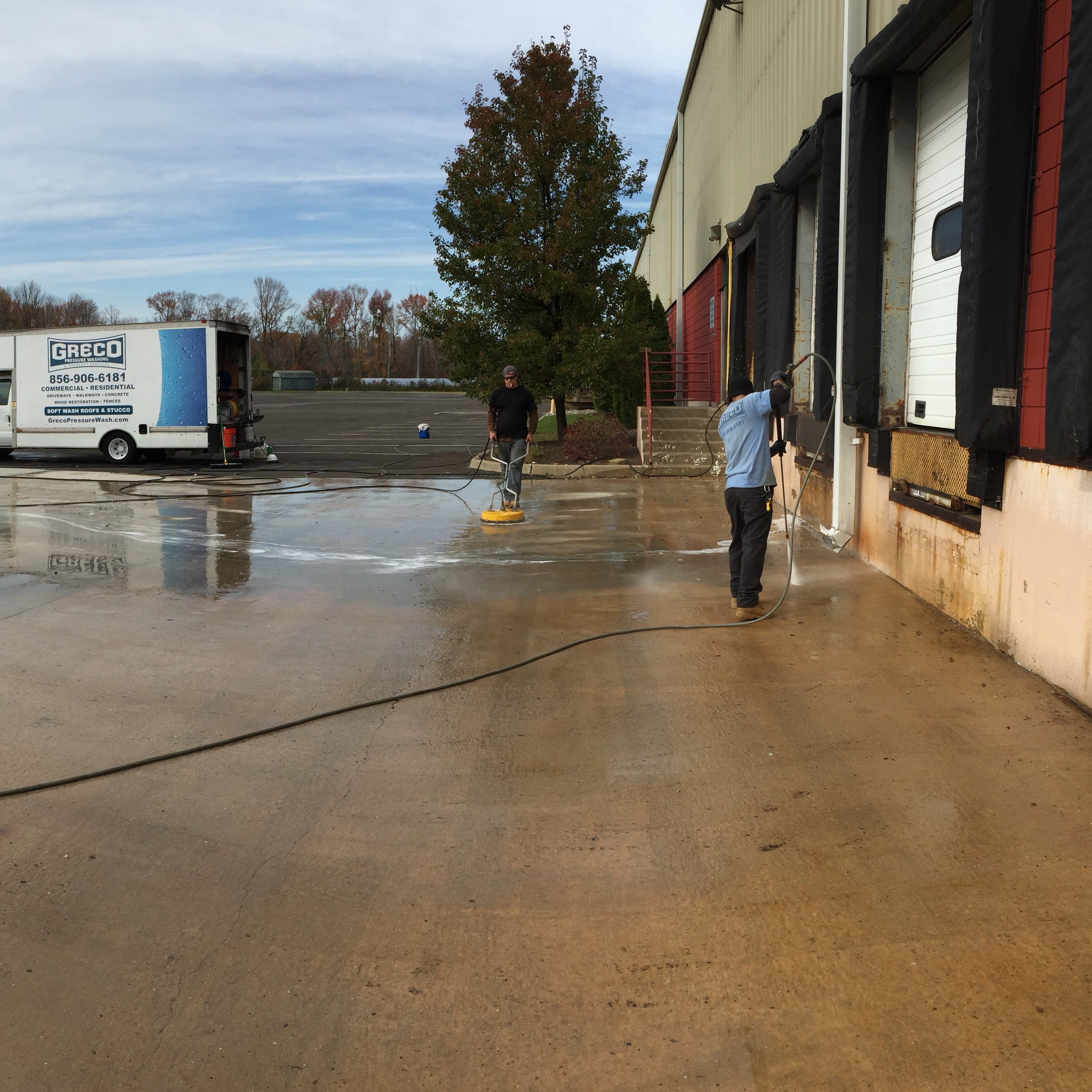 Professional Pressure Washing Company Cleaning a Warehouse in South Jersey