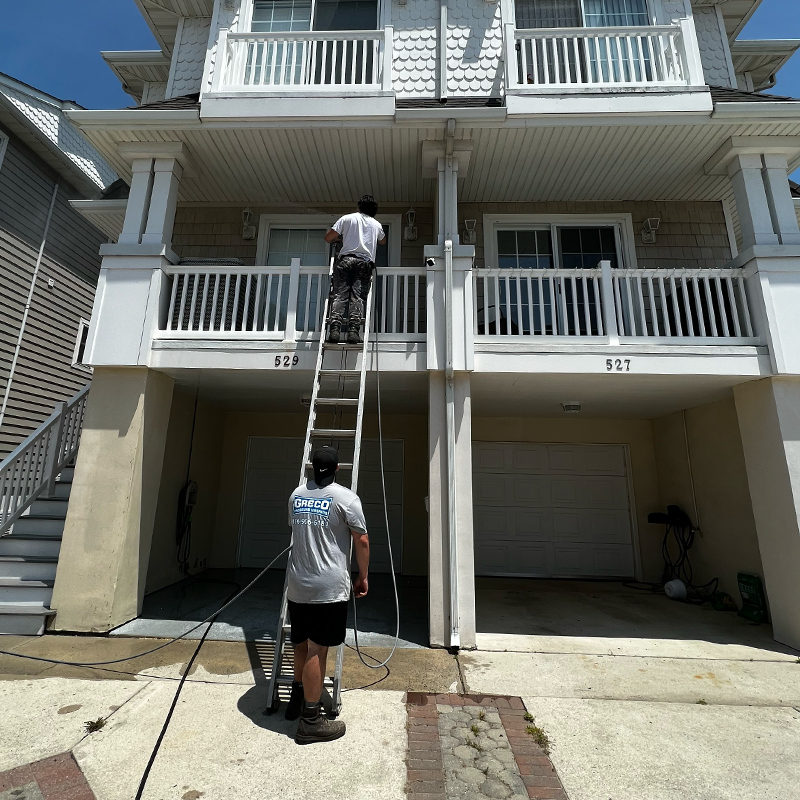 Professional Soft Washing Company Cleaning a 3 story home in Wildwood NJ
