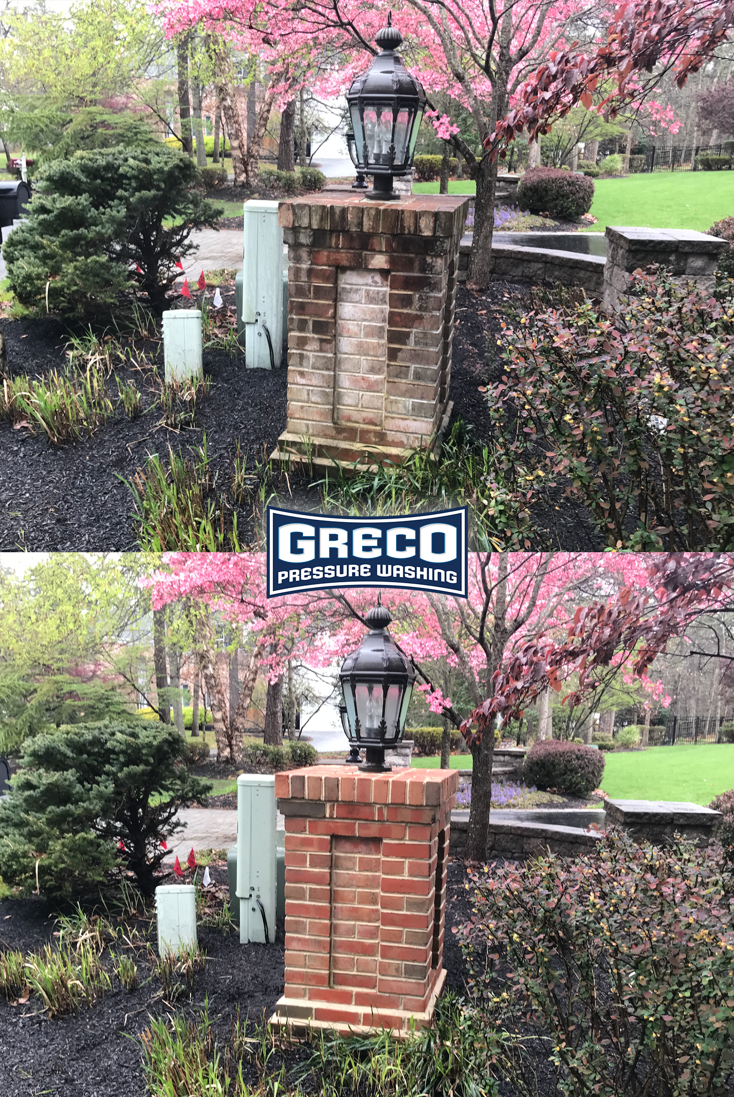 Power washing a brick surface in Cherry Hill NJ