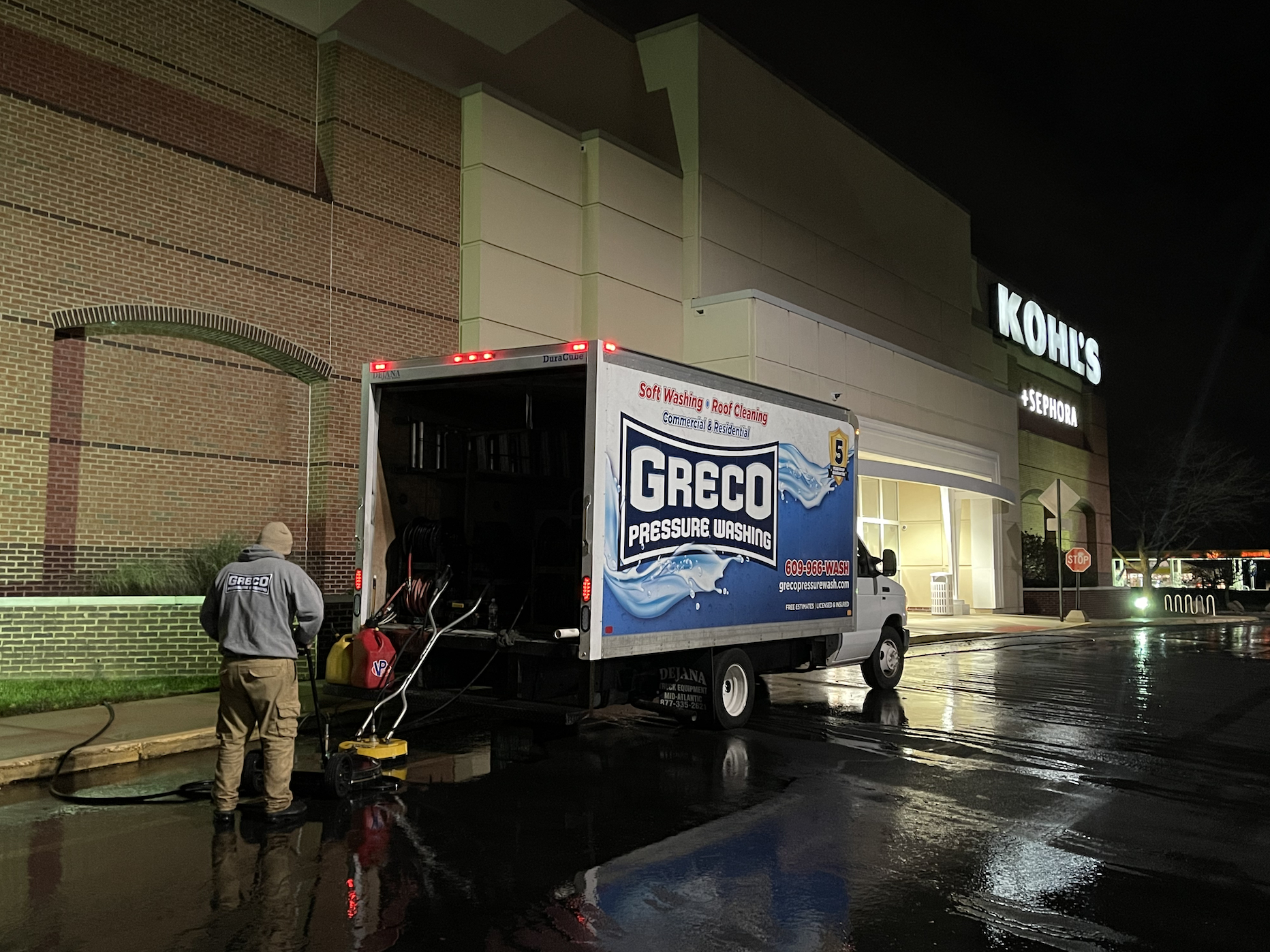 Surface cleaning a commercial property