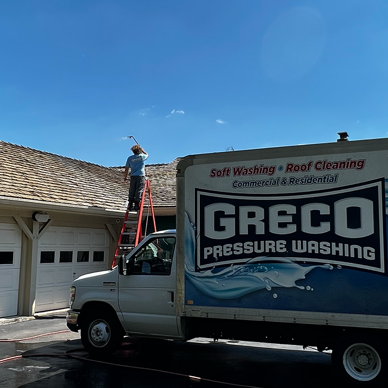Professional Soft Wash Company Cleaning a Roof In Voorhees NJ